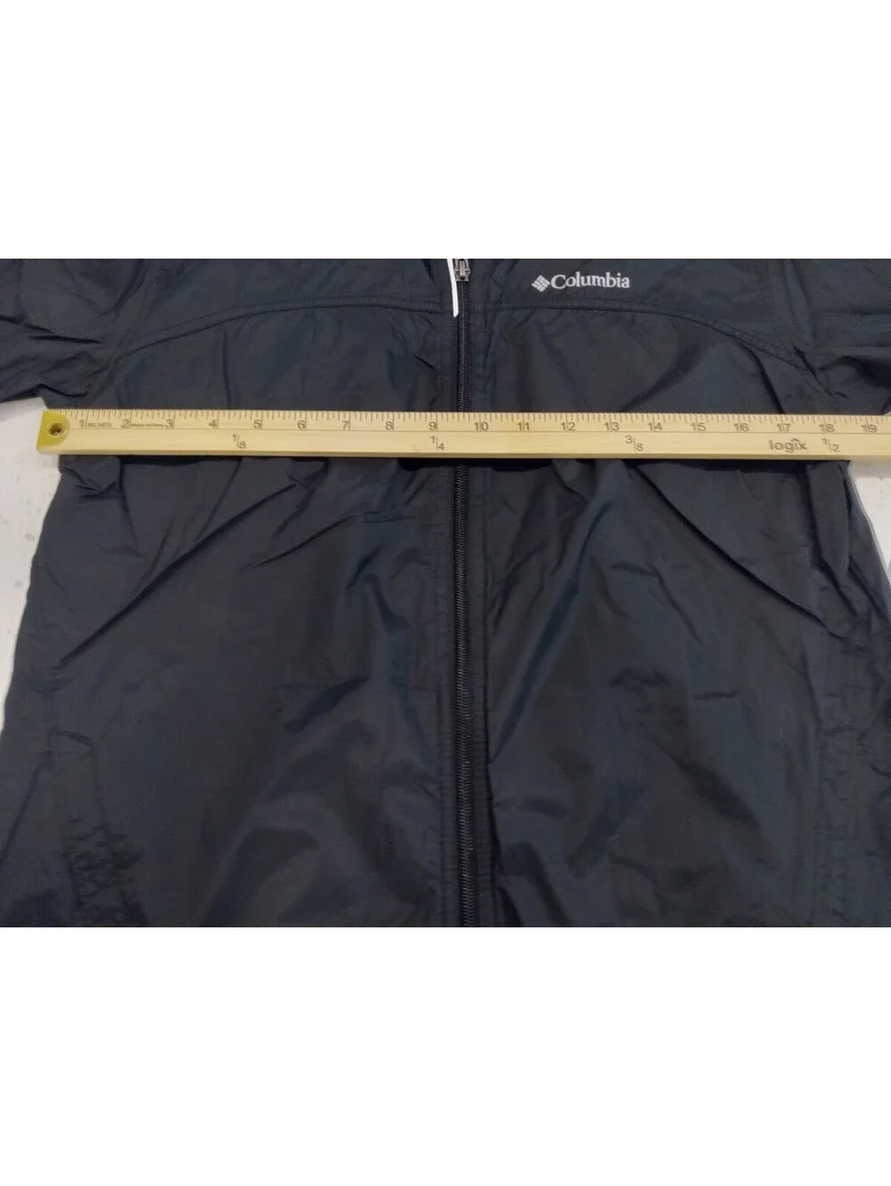 Columbia Glennaker Rain Jacket Boys XL Black Waterproof Hooded Full Zip Shell
